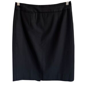 J.Crew Pencil Skirt in Super 120s Wool, Black, Size 6